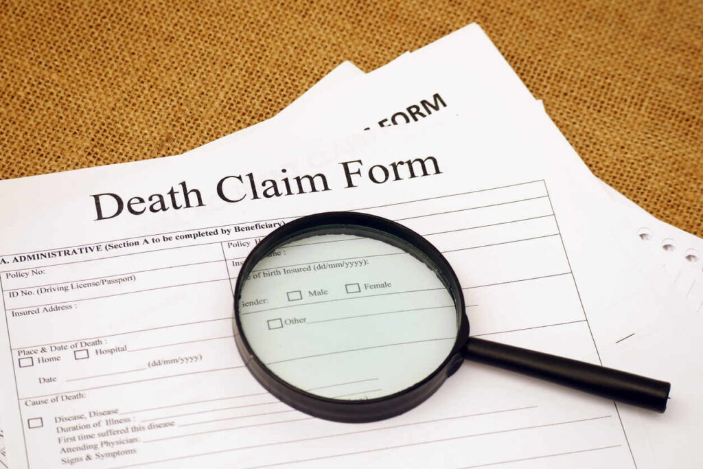 Death claim form